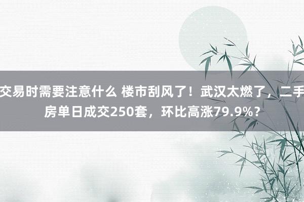 交易时需要注意什么 楼市刮风了！武汉太燃了，二手房单日成交250套，环比高涨79.9%？