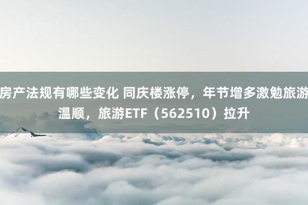 房产法规有哪些变化 同庆楼涨停，年节增多激勉旅游温顺，旅游ETF（562510）拉升