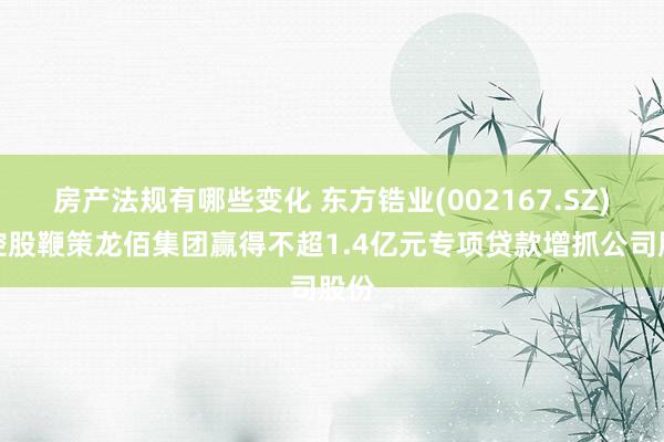 房产法规有哪些变化 东方锆业(002167.SZ)：控股鞭策龙佰集团赢得不超1.4亿元专项贷款增抓公司股份