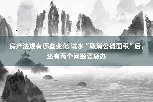 房产法规有哪些变化 试水“取消公摊面积”后，还有两个问题要惩办