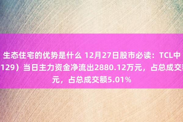 生态住宅的优势是什么 12月27日股市必读：TCL中环（002129）当日主力资金净流出2880.12万元，占总成交额5.01%