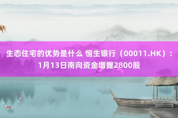 生态住宅的优势是什么 恒生银行（00011.HK）：1月13日南向资金增握2800股