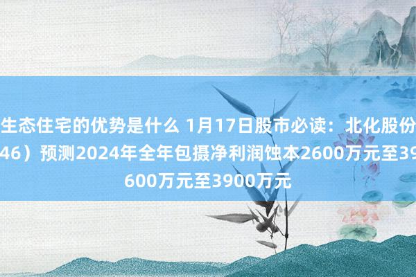 生态住宅的优势是什么 1月17日股市必读：北化股份（002246）预测2024年全年包摄净利润蚀本2600万元至3900万元