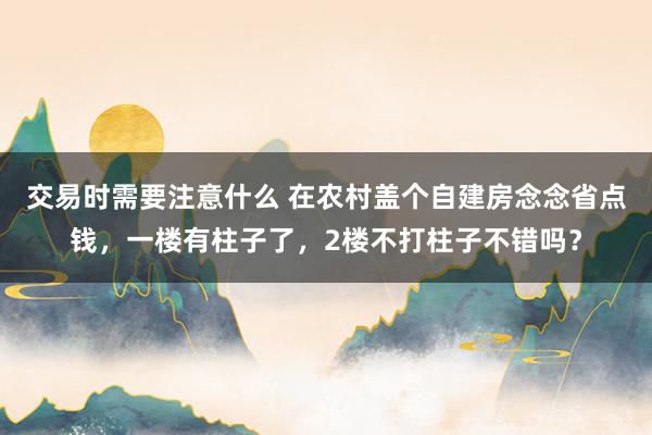 交易时需要注意什么 在农村盖个自建房念念省点钱，一楼有柱子了，2楼不打柱子不错吗？