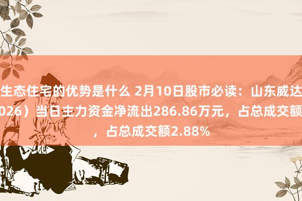 生态住宅的优势是什么 2月10日股市必读：山东威达（002026）当日主力资金净流出286.86万元，占总成交额2.88%